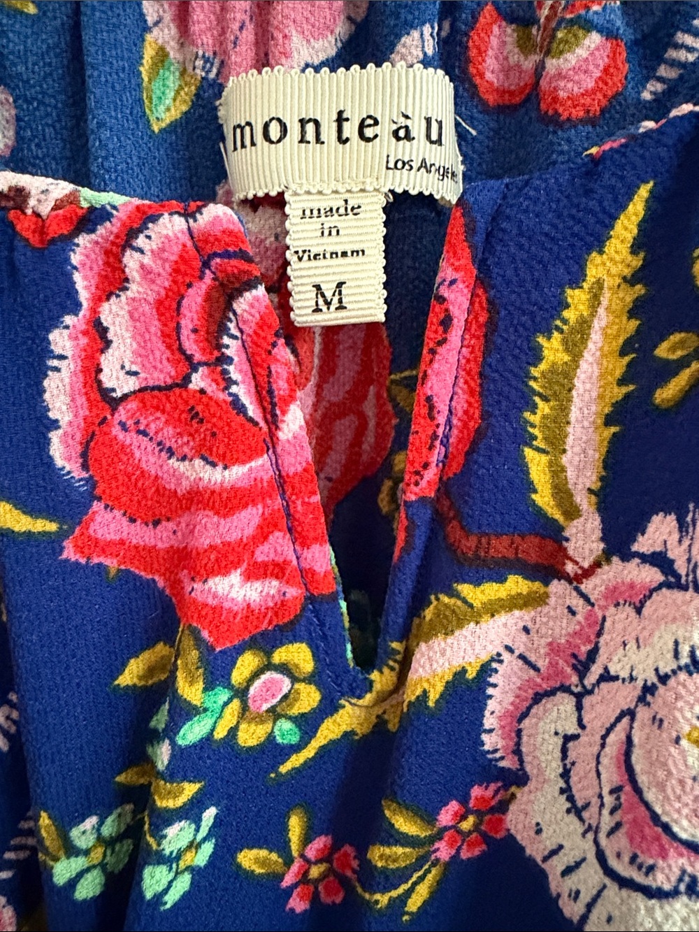 Monteau Navy Blue Floral Off-Shoulder Romper - Picture 2 of 7